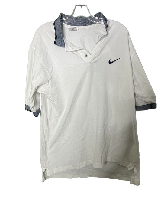 Nike Polo Shirt RWhite Swoosh Size Men's Large