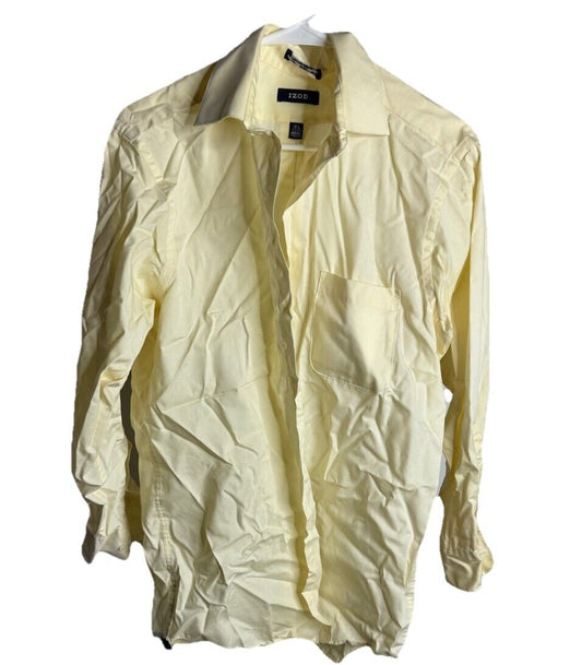 IZOD Shirt Mens 15.5 32/33 Medium Casual Button Down Collar Long Sleeve