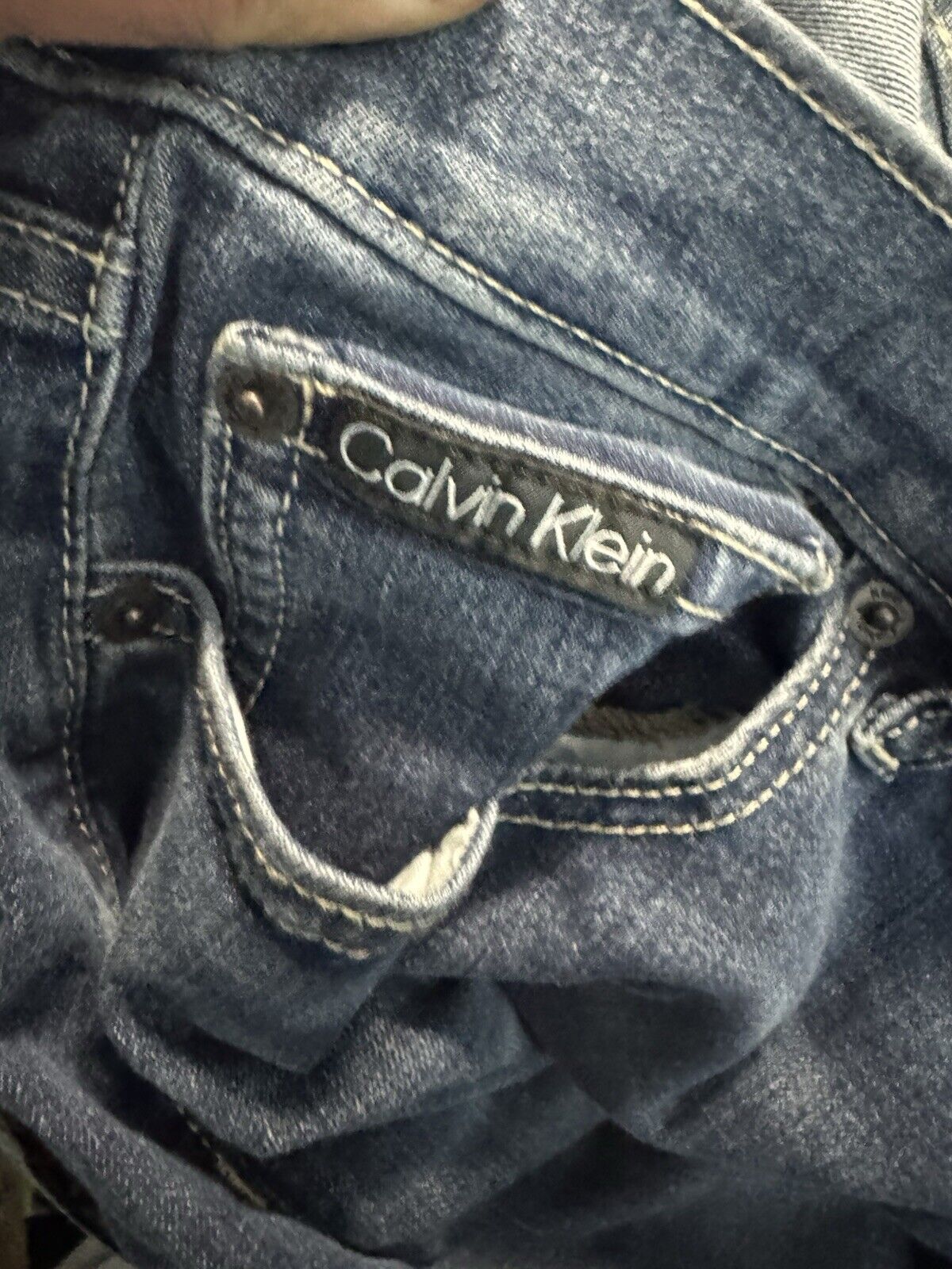 CALVIN KLEIN 33x30 Slim Straight Fit Blue Jeans
