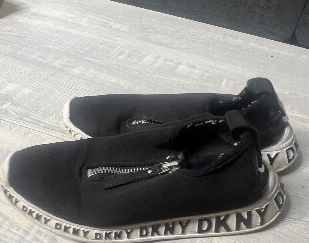 DKNY White Bling Zipper Sneakers Size 7,