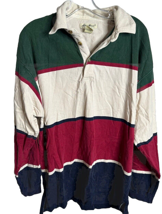 Eddie Bauer Polo Shirt Men's Large Long Sleeve Cotton Casual