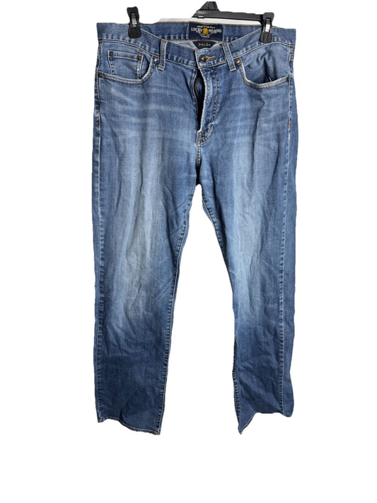 Lucky Brand Jeans Mens 34x34 Blue 110 Skinny Medium Wash Denim Stretch