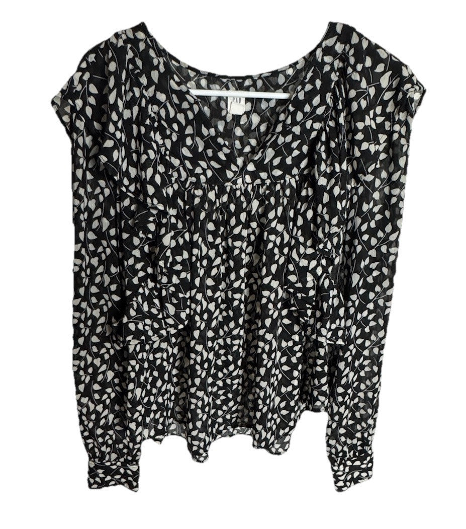 Gap Womens  Front Shirt  Floral Long Sleeve Large