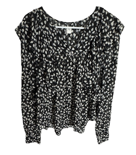 Gap Womens  Front Shirt  Floral Long Sleeve Large