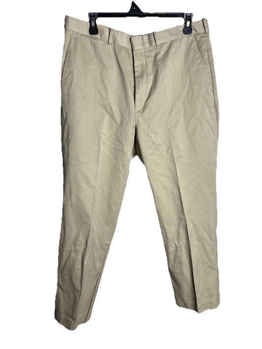 Lands' End Traditional Fit Pants Men's 34x30 Tan Cotton Chino Casual