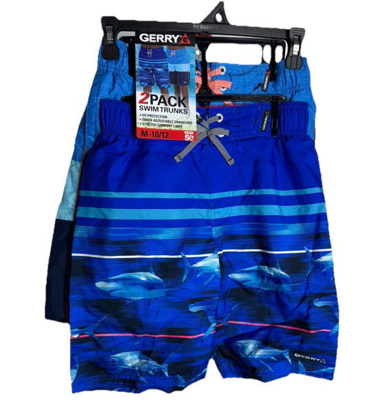 Gerry Youth 2-pack UPF 50+ Swim Short Trunks M 10/12