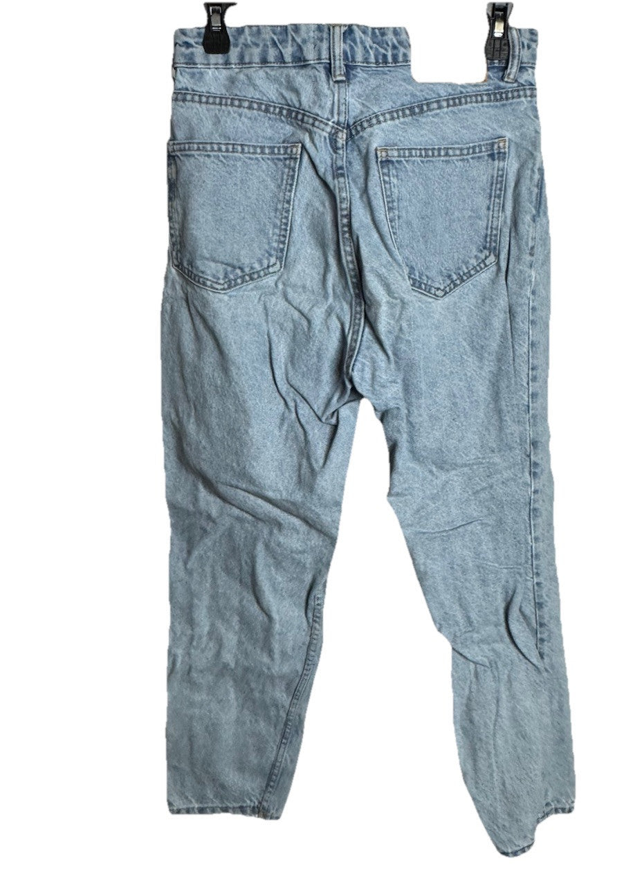 Zara Women’s High Ride Jeans 6 Light Wash Straight Leg