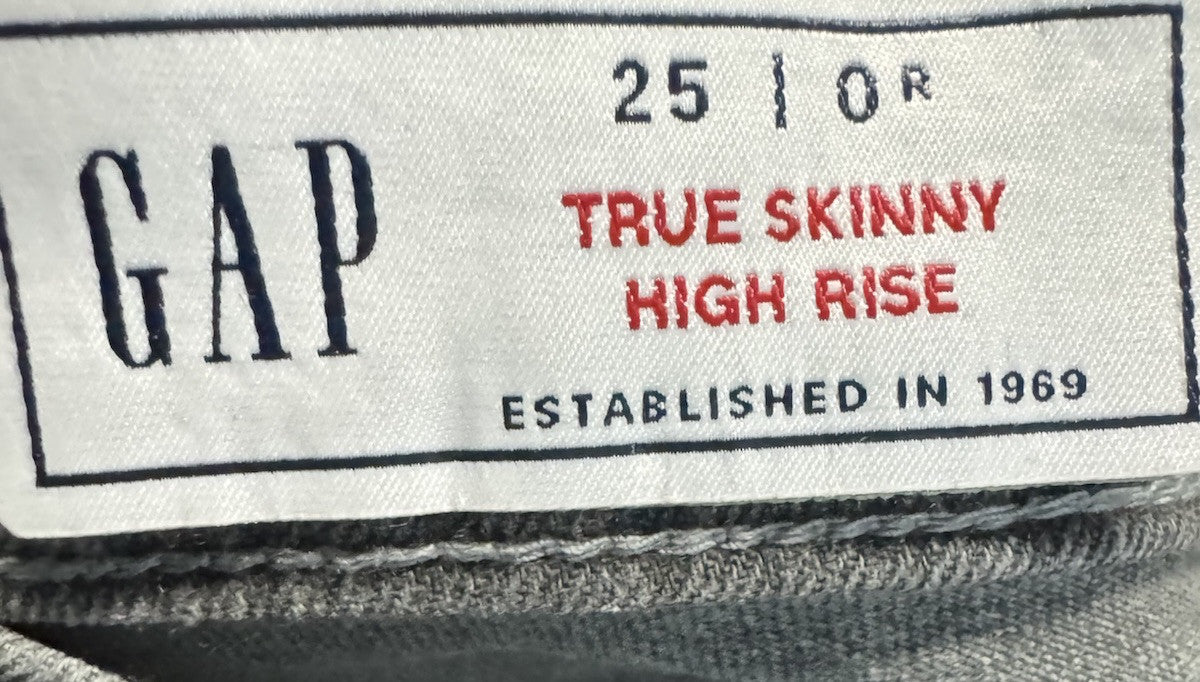 Gap Jeans Womens Size 25/0R  True Skinny High Rise Natural Fit Stretch Denim