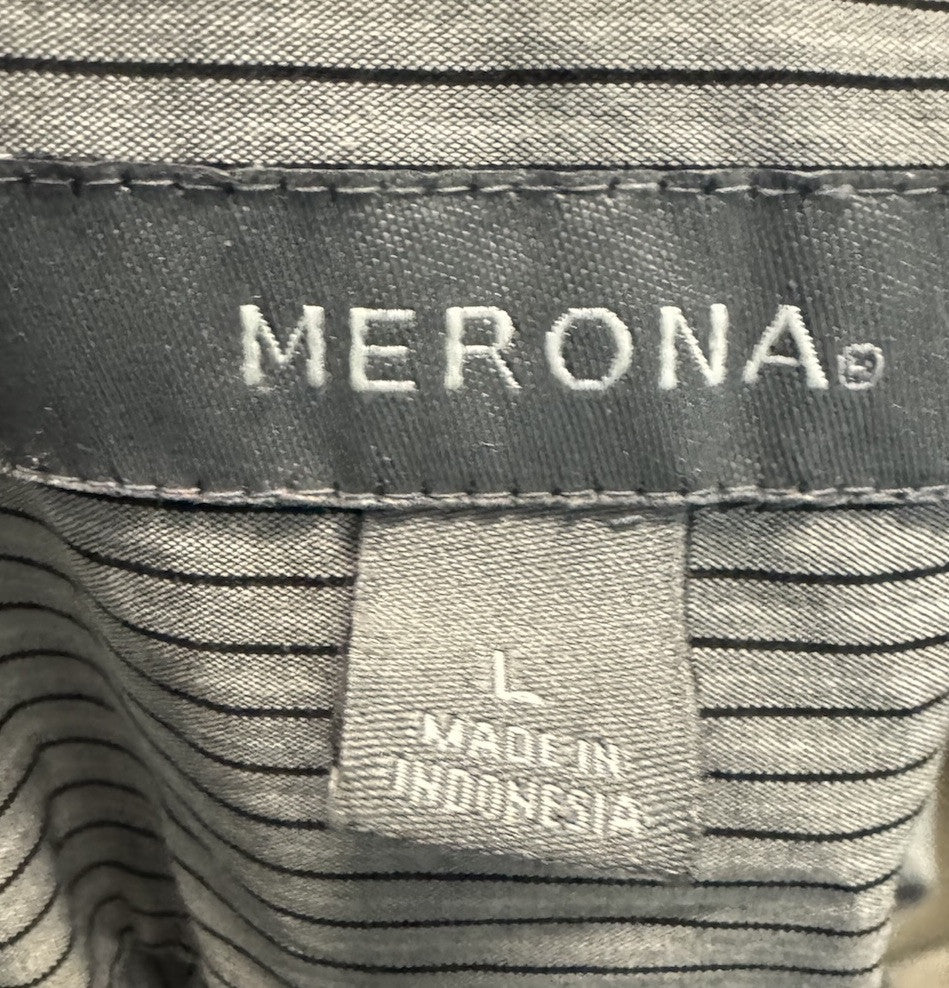 Merona Men's Size L Button Down Shirt Long Sleeve Collared