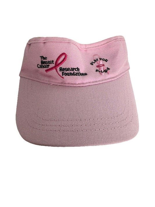 Breast Cancer Awareness Pink Cotton Adjustable Embroidered Visor Cap Hat