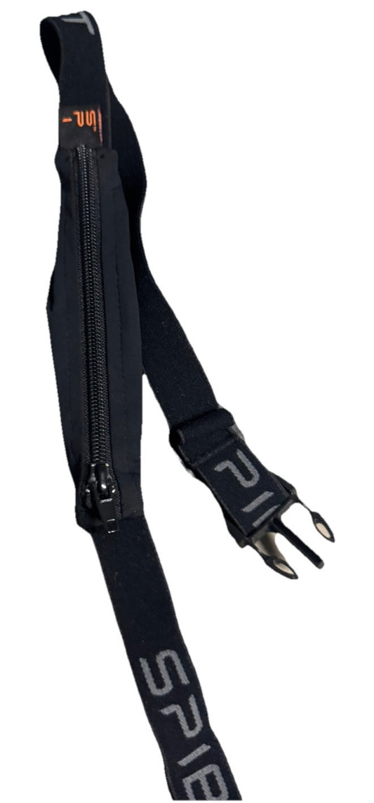 SPIbelt Basic Black Zippered Fanny Pouch - Size 24” - 47” Waist - Trail Running
